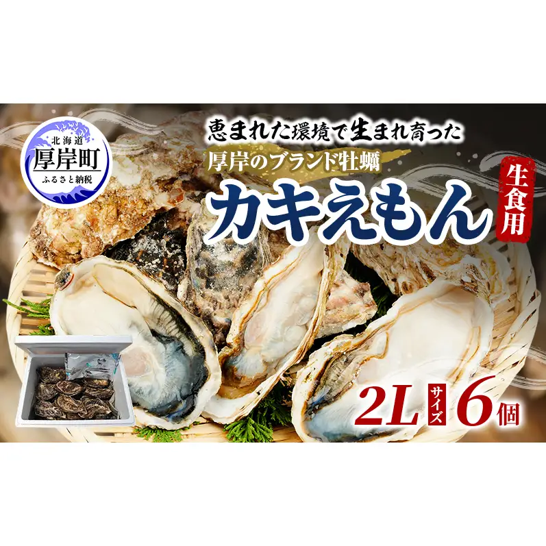 厚岸産牡蠣 カキえもん 2Lサイズ 6個 ブランド牡蠣