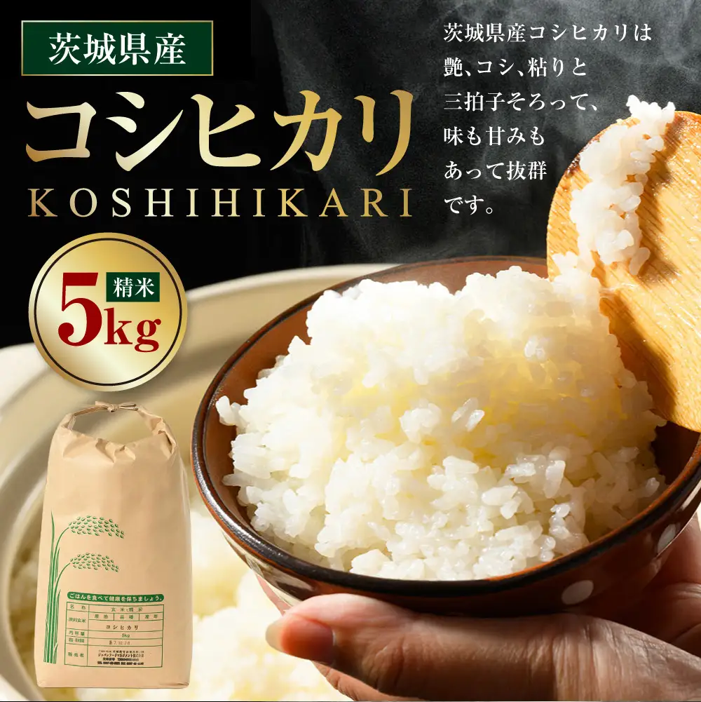 【先行予約】【令和8年産】茨城県産コシヒカリ 5kg ※2026年10月～発送 こしひかり 白米 精米