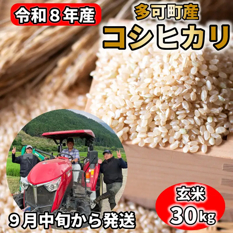 【新米先行予約】【玄米】令和8年産 コシヒカリ 30kg 棚釡のおっちゃん米 数量限定[1376] 新米 農家直送 減農薬 9月中旬以降発送