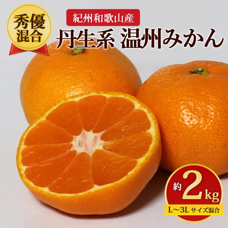 【先行予約】【秀優混合】紀州和歌山産 丹生系 温州みかん 約2kg（箱込み）L～3L サイズ混合