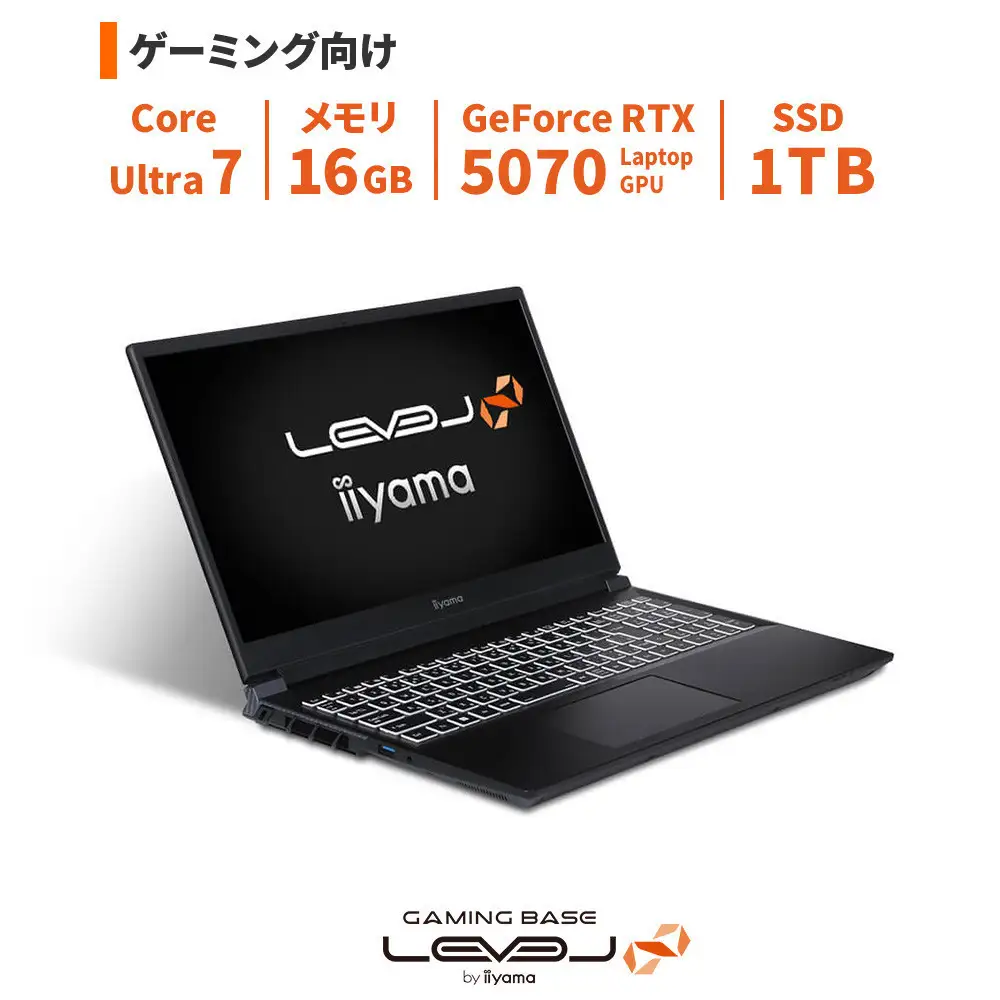 パソコン工房 4年間物損保証 15型ゲーミングノートPC Core Ultra 7/5070/No.446