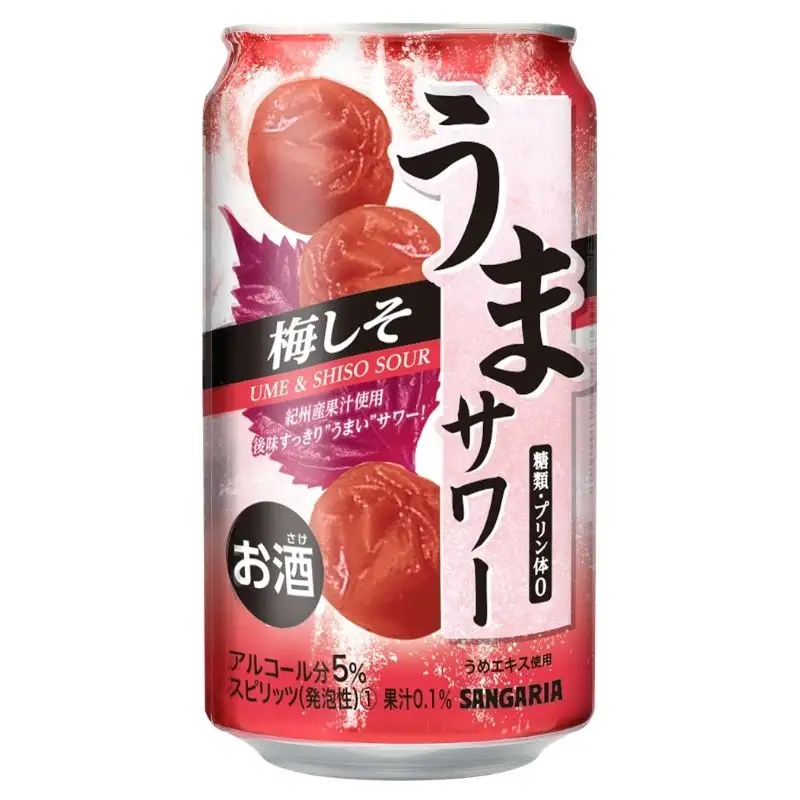 サンガリア うまサワー 梅しそ 340ml×24本【ymys0016A-340ml】