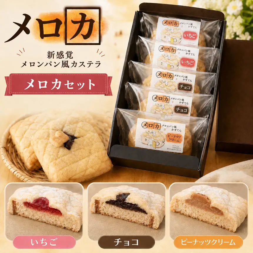 メロンパン風カステラ［メロカ］10個セット | きいろいポケット