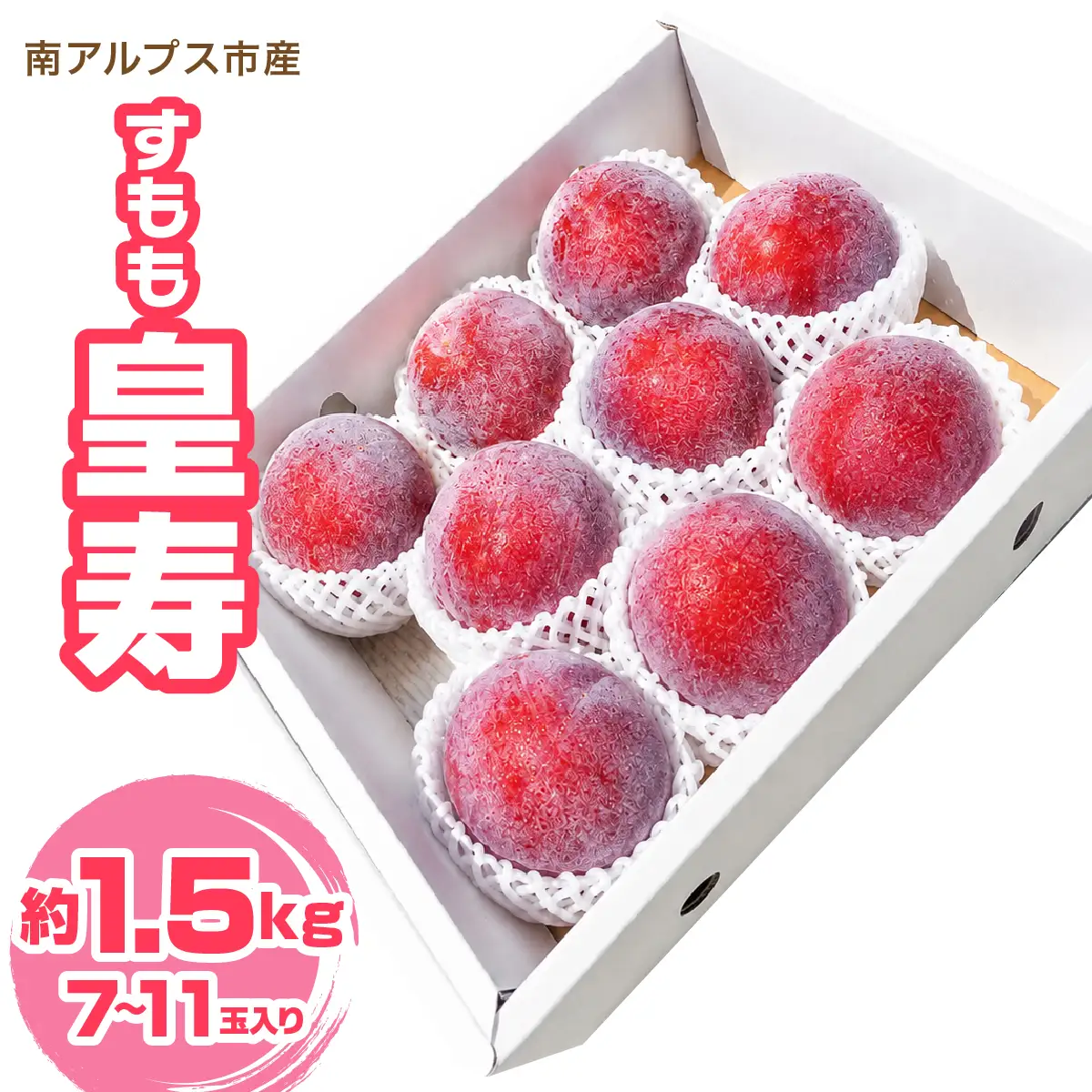 ＜2026年発送先行予約＞南アルプス市産 すもも「皇寿」約1.5kg（7～11玉入り） ALPFN010