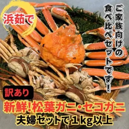 【さかなや新鮮組】鳥取県産 訳あり 浜茹で松葉ガニ・セコガニ1.0kgセット ご家庭用 漁港直送【配送不可地域：離島・北海道・沖縄県・東北・信越、北陸】【1759709】