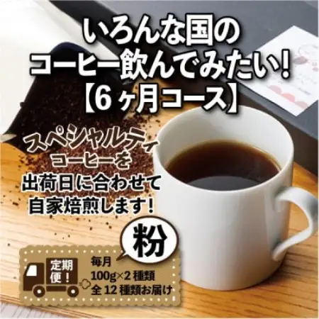 【毎月定期便】いろんな国のコーヒー飲んでみたい!「6ヶ月コース(粉)」全6回【4089156】