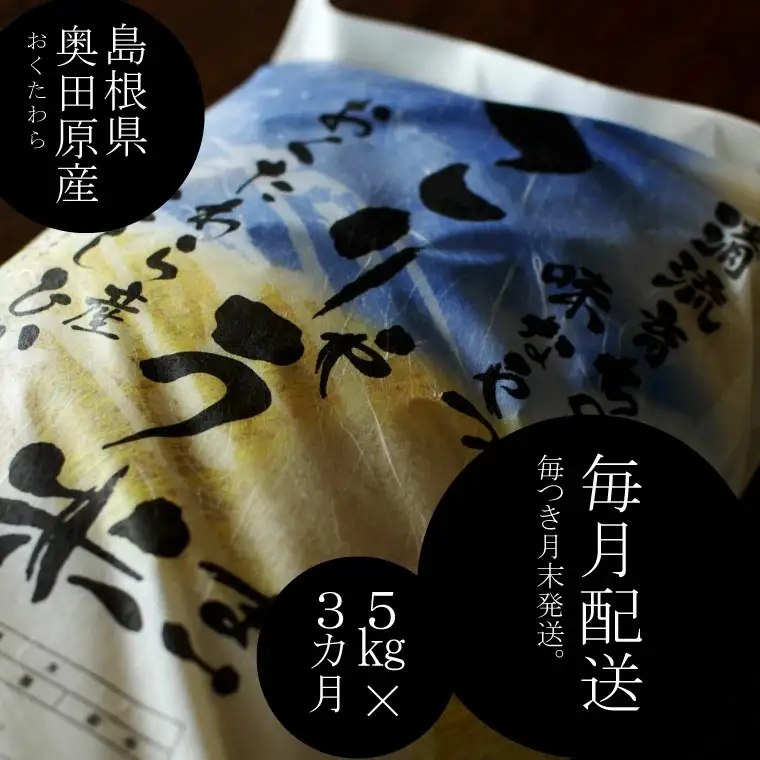 安来のお米【定期便】こりゃう米（まい）白米 5kg×3回（毎月） 令和7年産 コシヒカリ 精米
