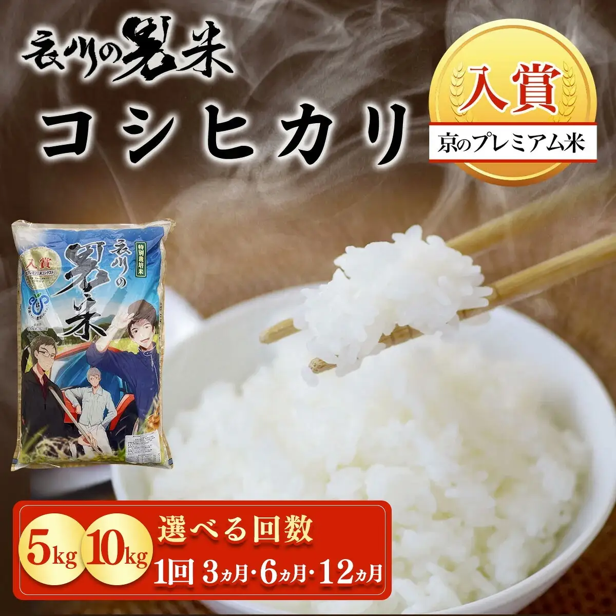 コシヒカリ 白米 令和8年産 定期便 10kg×12回 衣川の男米 京のプレミアム米 京都夜久野産 清雫(せいな)