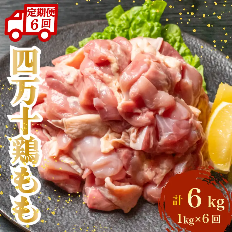 【定期便】 鶏もも肉 計6kg（1kg×6ヶ月連続お届け) 四万十鶏［(H)1795-2］