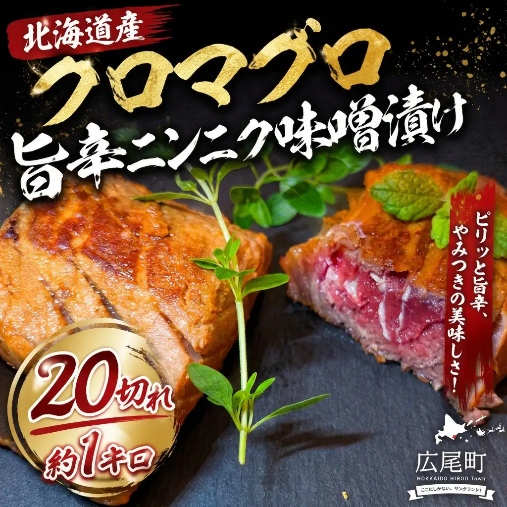 北海道産クロマグロ　旨辛ニンニク味噌漬け【広尾町　まぐろ　鮪　冷凍　お手軽　簡単　海鮮　海産物】(AM0020)