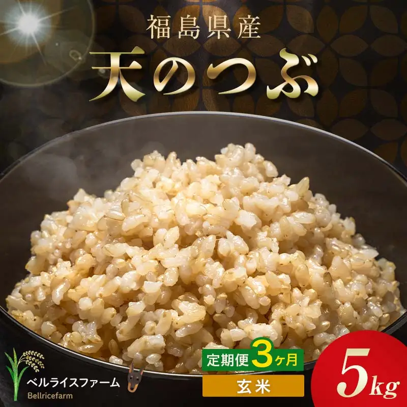 〈先行予約〉令和8年産【お米の定期便】3ヶ月配送 農家直送 ベルライスファーム 天のつぶ 玄米 5kg F6U-450