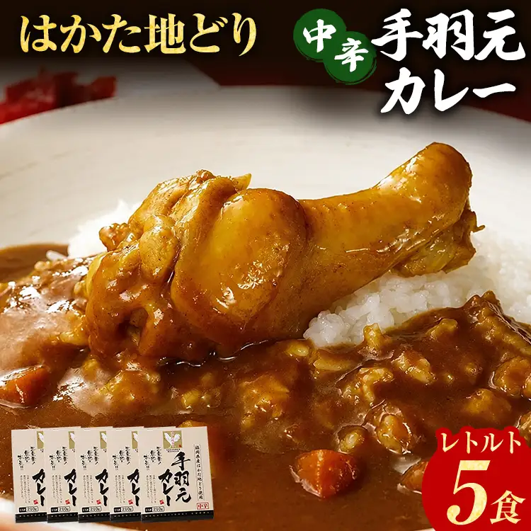 カレー はかた地どり 手羽元カレー中辛 5食 カレー