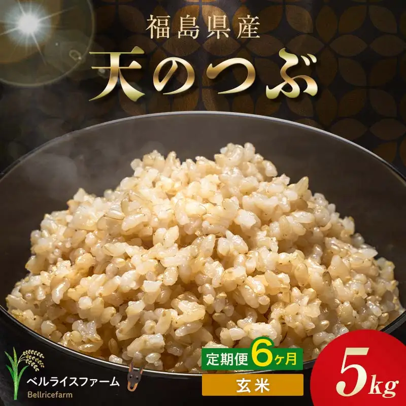 〈先行予約〉令和8年産【お米の定期便】6ヶ月配送 農家直送 ベルライスファーム 天のつぶ 玄米 5kg F6U-456