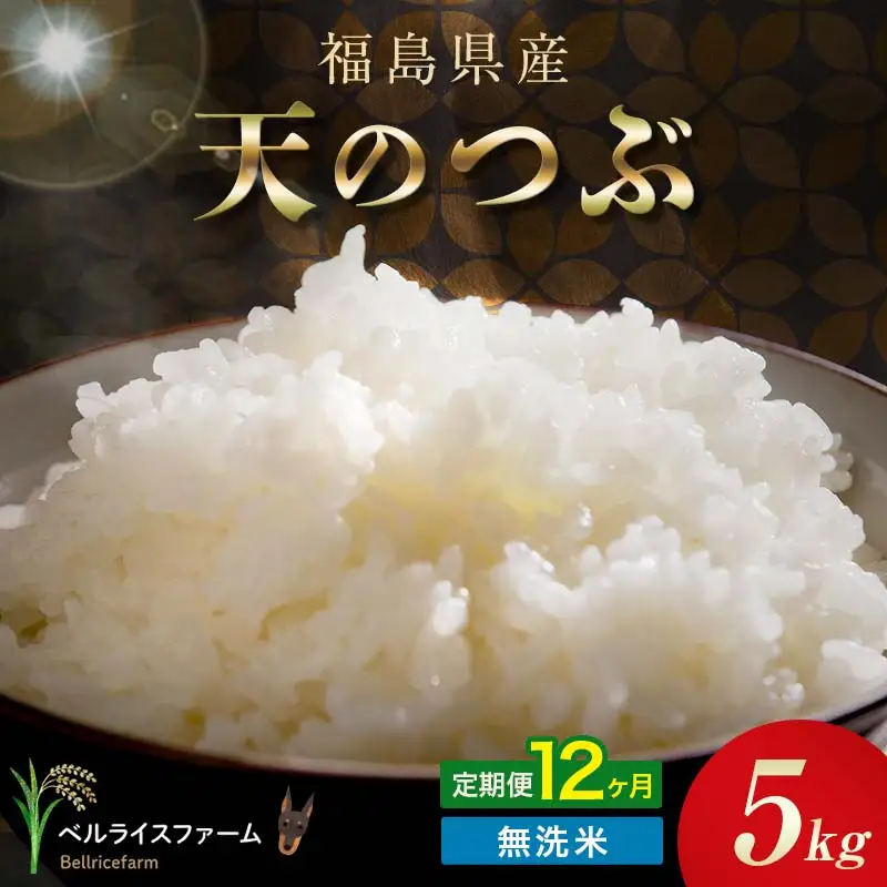 〈先行予約〉令和8年産【お米の定期便】12ヶ月配送 農家直送 ベルライスファーム 天のつぶ 無洗米 5kg F6U-464