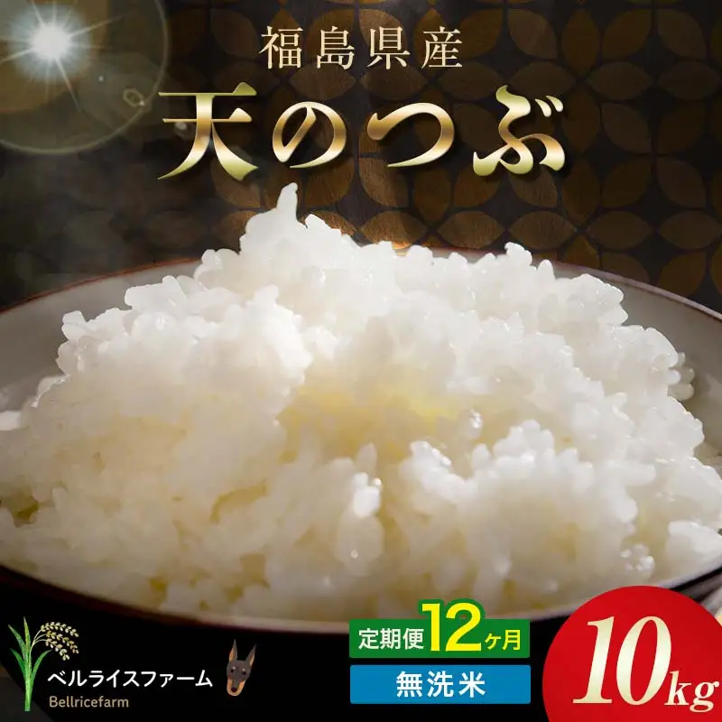 〈先行予約〉令和8年産【お米の定期便】12ヶ月配送 農家直送 ベルライスファーム 天のつぶ 無洗米 10kg F6U-465