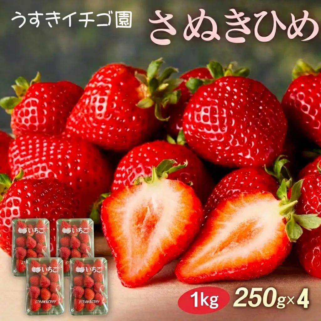 いちご 苺 さぬきひめ 約1kg (250g×4) 2027年 産地 直送