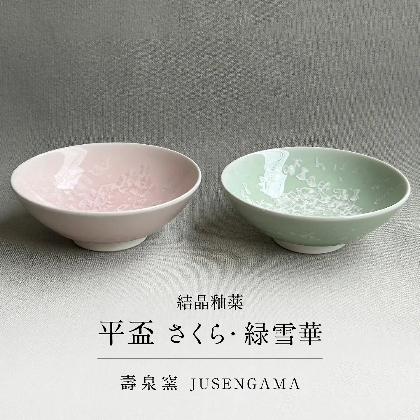 【美濃焼】 花を咲かせるような美しさ 平盃 さくら・緑雪華 2点セット 多治見市 / カネヨ / 壽泉窯[TBO012]