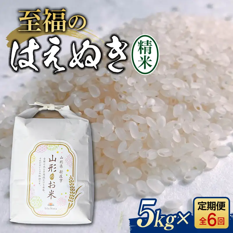 【令和8年産米先行予約】（全6回定期便）至福のはえぬき 5kg 米 お米 おこめ 山形県 新庄市 F3S-2862