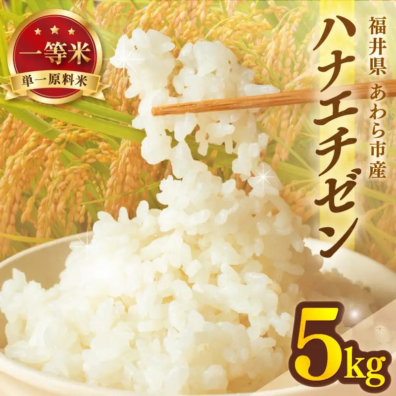 【先行予約】【令和8年産 一等米】ハナエチゼン 精米 5kg （長谷川農園） 単一原料米  ※2026年10月より順次発送予定 [aw139-a003]
