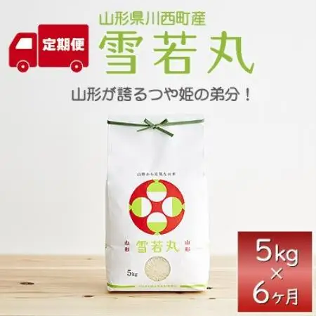 【毎月定期便】山形県産　雪若丸　5kg全6回【4090396】