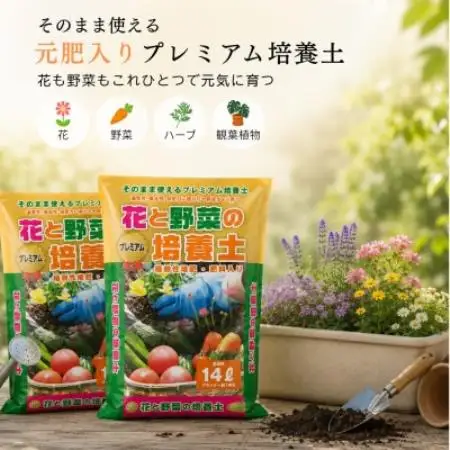 静岡県磐田市 土のソムリエ(R)監修 そのまま使える!花と野菜の「プレミアム培養土」 合計28L【1760189】