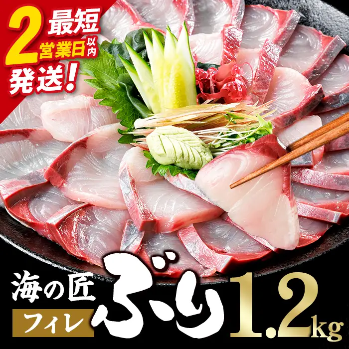 ＼2営業日以内発送／海の匠 ブリ フィレ (1.2kg) ぶり 鰤 刺身 国産 魚 海産物 海鮮丼 ぶりしゃぶ 冷蔵 【JP004】【三共物商】