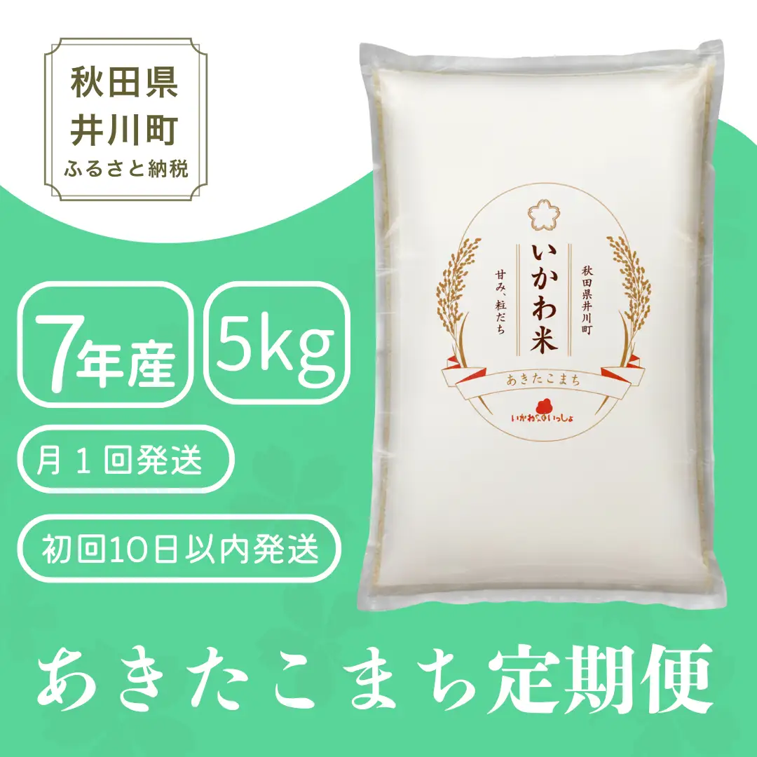 【2か月定期便】あきたこまち 5kg 令和7年産 白米 あきたこまち