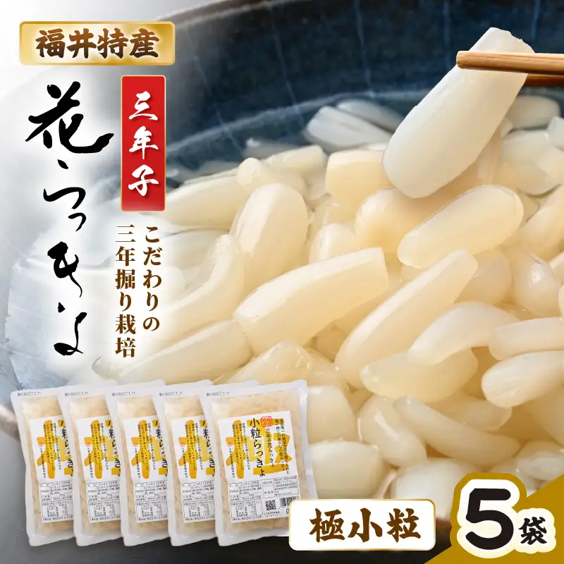 三年子花らっきょ 極小粒らっきょ 200ｇ×5袋 化学調味料不使用 漬け物 らっきょう [A-0708]