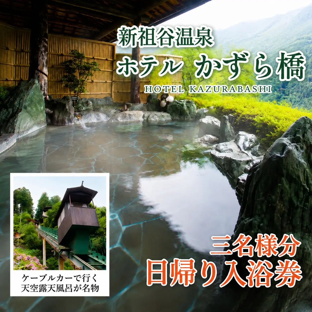 帰り温泉券 徳島 旅行 ホテルかずら橋 3名様分 徳島県 三好市 【 祖谷 】