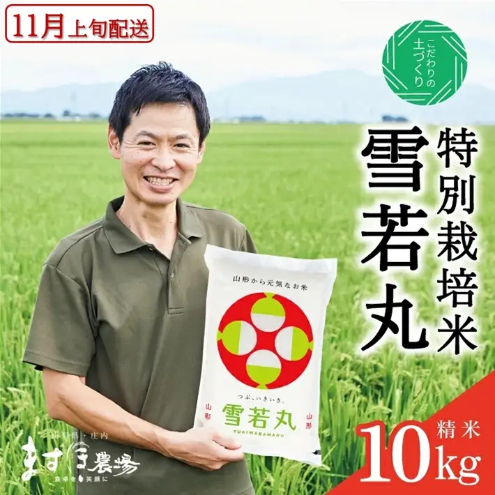 SC0741　11月上旬配送／令和8年産【精米】つや姫マイスターが作った 特別栽培米『雪若丸』10kg(5kg×2袋)［減農薬・減化学肥料］ MA