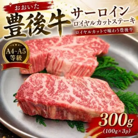 【A4～A5】おおいた豊後牛サーロインロイヤルカットステーキ 300g(100g×3p)【配送不可地域：離島】【1764268】