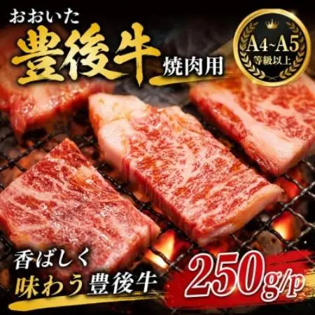【A4～A5】おおいた豊後牛焼肉用 250g/p【配送不可地域：離島】【1764380】 5,600円