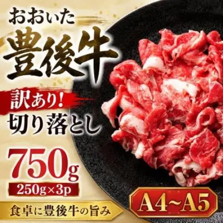 【A4～A5】訳あり!おおいた豊後牛切り落とし 750g(250g×3p)【配送不可地域：離島】【1764434】