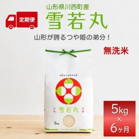 【発送月固定定期便】雪若丸　無洗米　5kg　全6回【4090390】