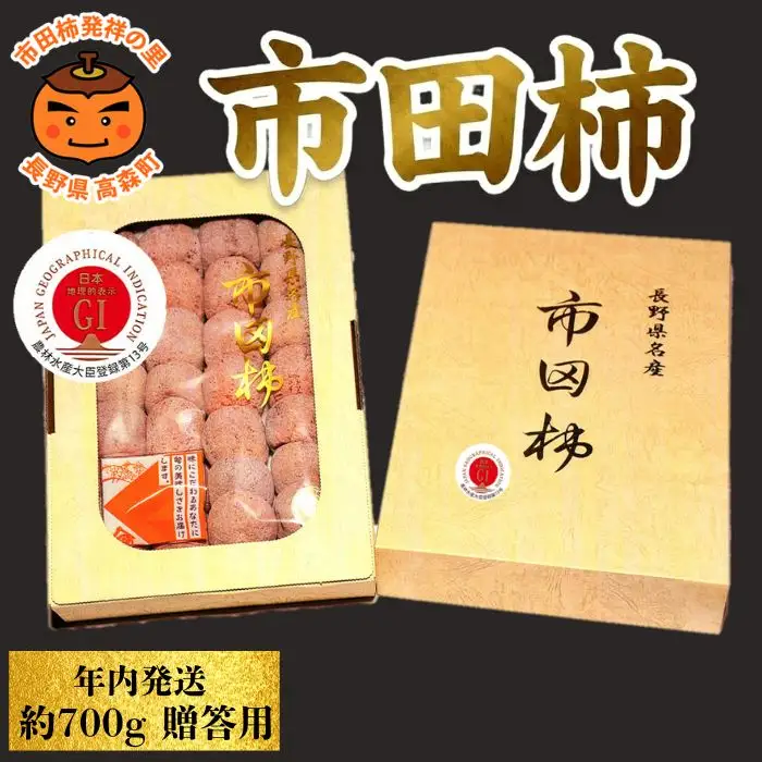 【年内発送】南信州産GI登録商品【市田柿】 約700g＜贈答＞＜2026年12月中旬～発送予定＞