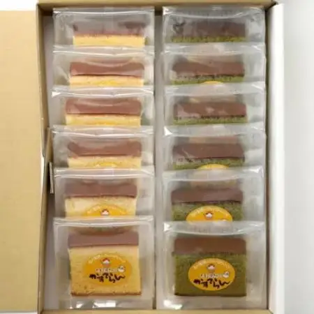 岐阜羽島のたまごや「吉川養鶏」が作るカステラ　1口かすてらん(プレーン6ヶ・抹茶6ヶ)　卵たっぷり【1766539】
