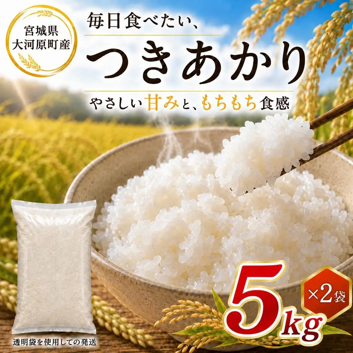 つきあかり 10kg（5kg×2袋） 令和8年産 新米 ブランド米 白米 精米