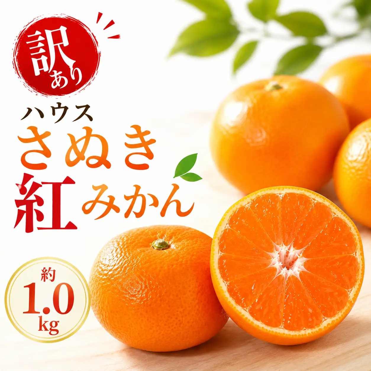 【6月中旬より発送】【訳あり】 みかん ハウスさぬき紅みかん 約1.0kg 