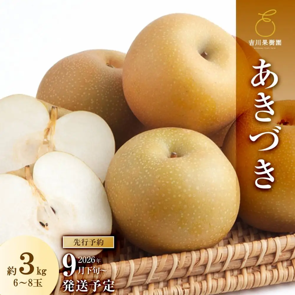 梨 あきづき 約3kg 6～8玉 2026年分先行予約 9月下旬～順次発送 吉川果樹園 