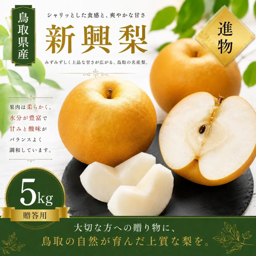 有梨の実石田 新興梨(ギフト用)5kg(10月中旬から発送）