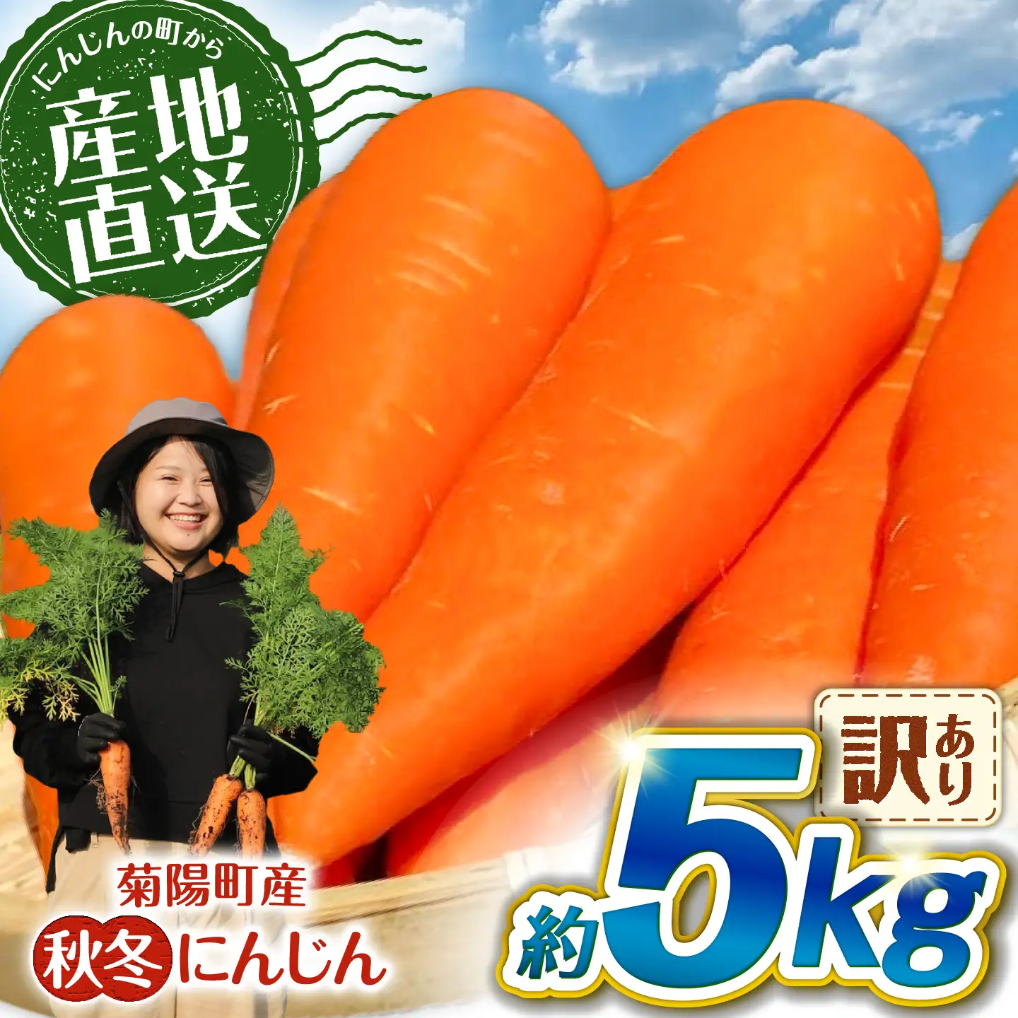 先行予約 2026年11月より順次発送 菊陽秋冬にんじん (訳あり) 約5kg / にんじん BHDL007
