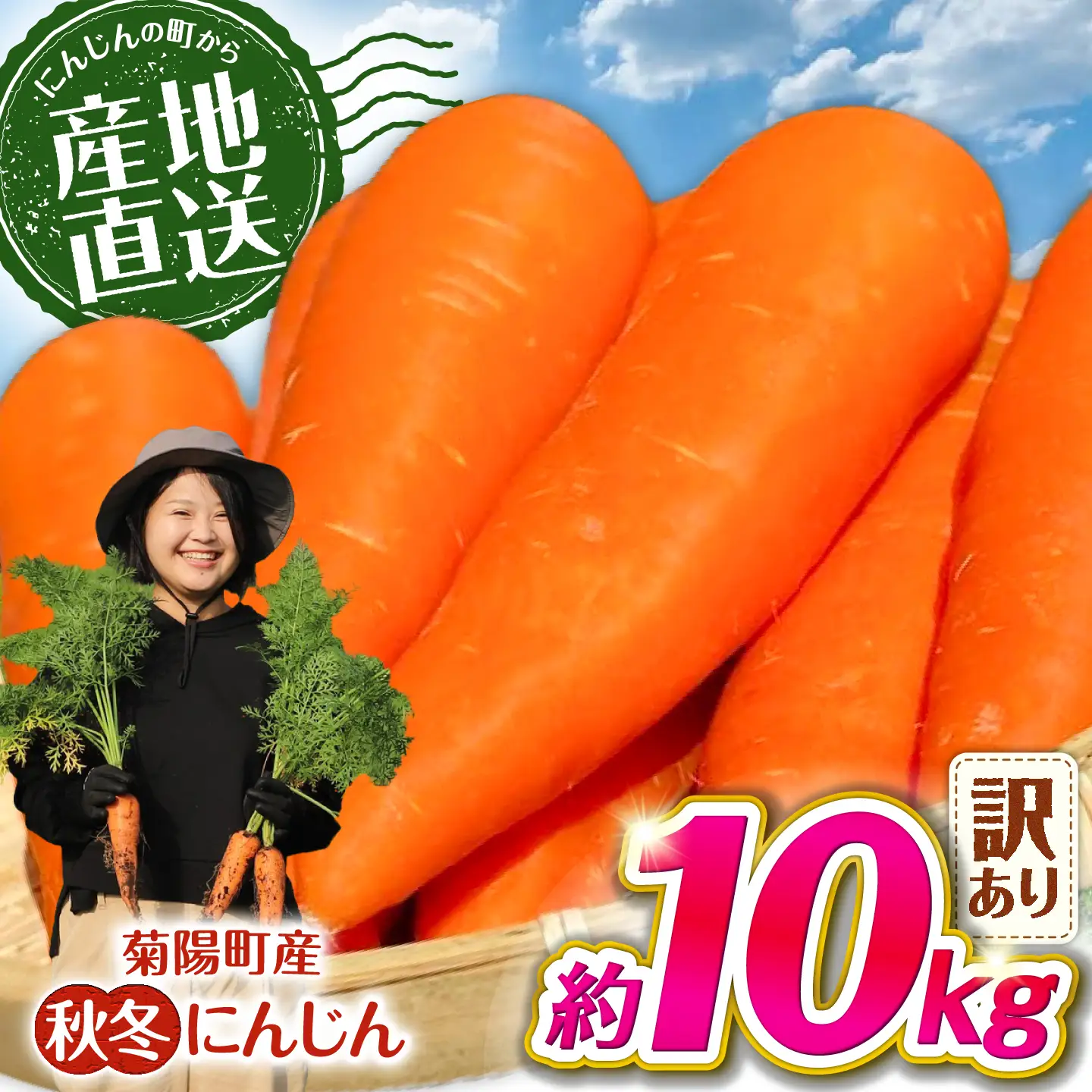 先行予約 2026年11月より順次発送 菊陽秋冬にんじん (訳あり) 約10kg / にんじん BHDL008