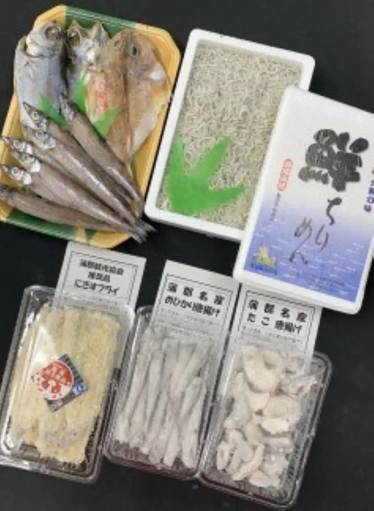 蒲郡海鮮市場 限定品 蒲郡産めひかり唐揚げ+にぎすフライ+タコ唐揚げ＋深海魚の干物+ちりめんじゃこセット_【G0771】