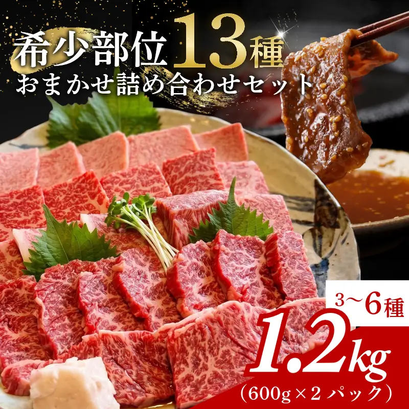 阿波牛 食べ比べ 13種 焼肉 セット 希少部位 入り 1.2kg 赤身 霜降り