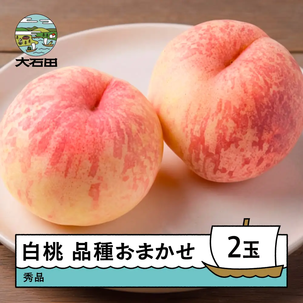 もも 白桃 品種おまかせ 2玉 令和8年産 2026年産 ry-mohtx2