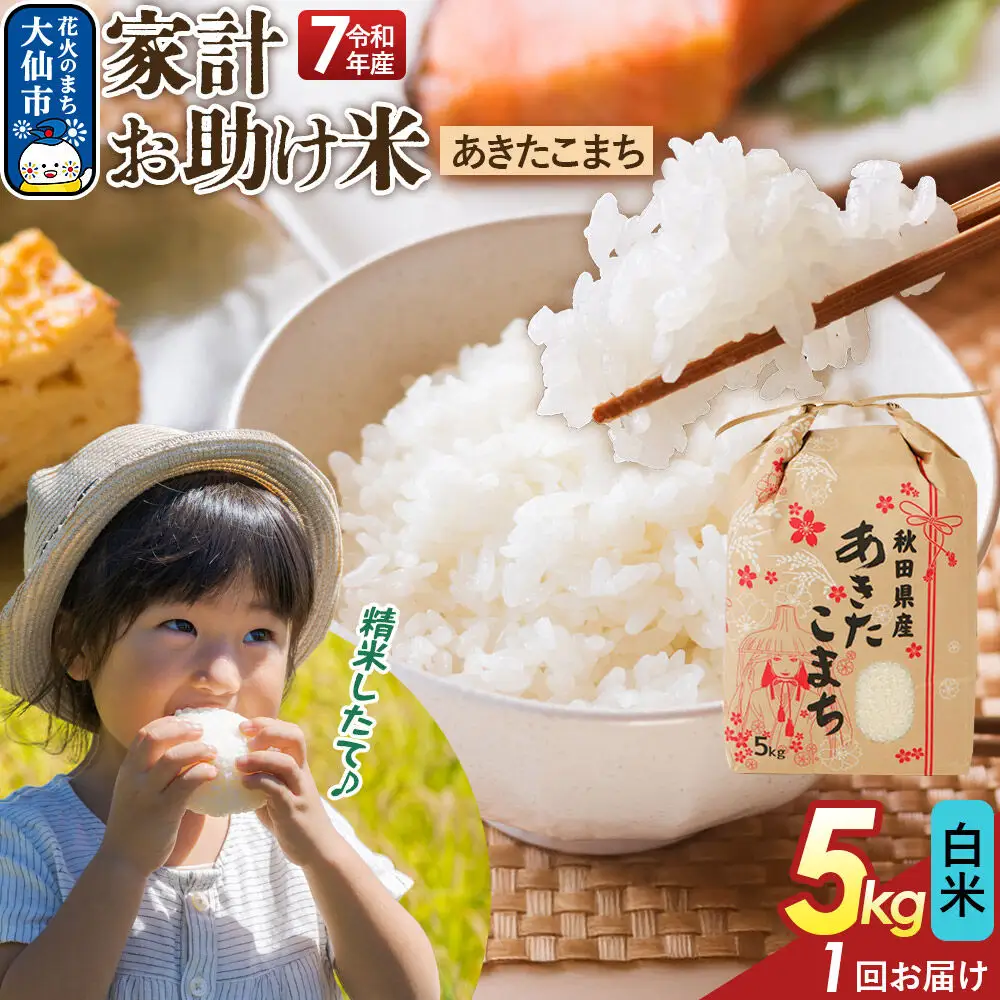 【白米】家計お助け米 あきたこまち 5kg 秋田県産 令和7年産  こまちライン 秋田県 大仙市産