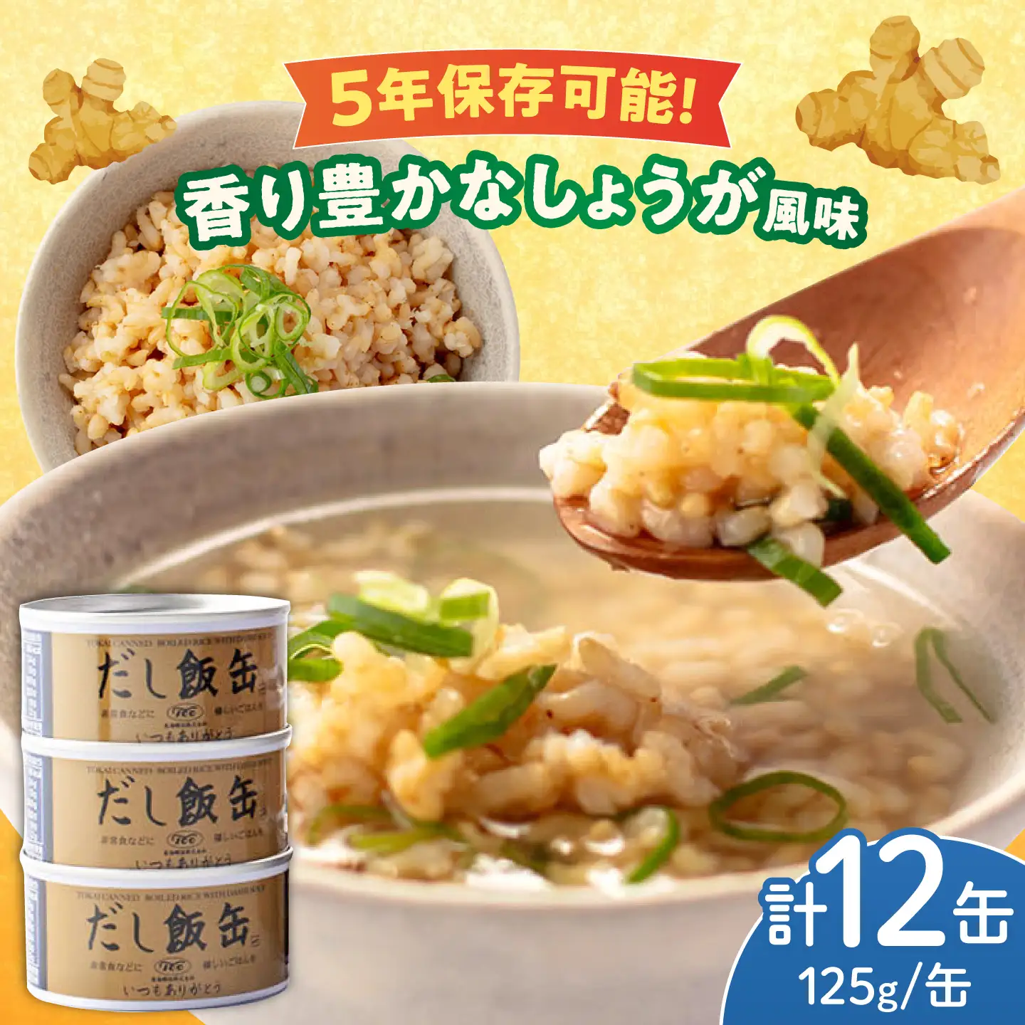 【5年保存】だし飯缶 12缶セット / 玄米 ご飯 ごはん 缶詰めご飯 缶詰め かんづめ 国産 非常食 保存食 備蓄 長期保存 防災 そのまま食べられる 缶切り不要 災害 地震 避難 緊急 備え アウトドア / 亀山市 / 東海罐詰株式会社[AMBE016]