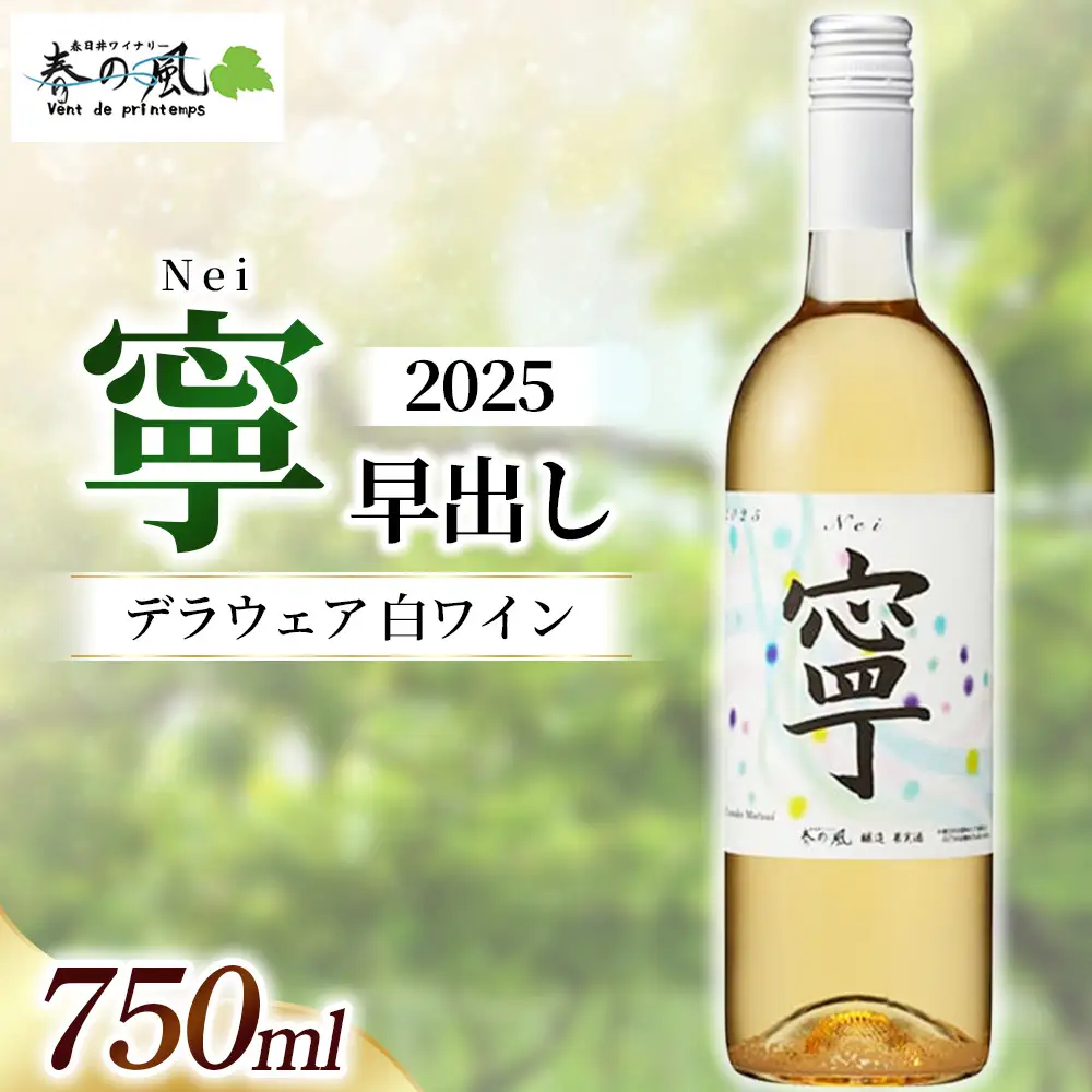 春日井ワイナリー春の風 2025(寧 早出し)デラウェア 白ワイン 750ml