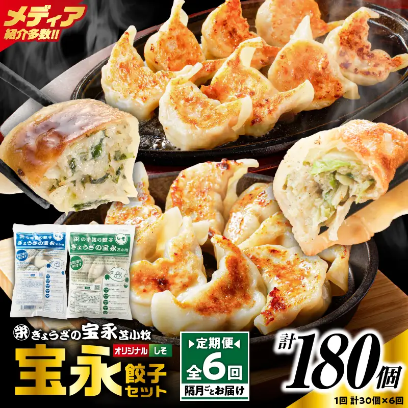 【定期便・全6回 隔月】手包み餃子 ぎょうざの宝永 しそ餃子30個セット（宝永餃子15個入×1袋・しそ餃子15個入×1袋） T004-T04-02-03 定期便 定期 惣菜 総菜 ギョウザ しそ餃子 餃子