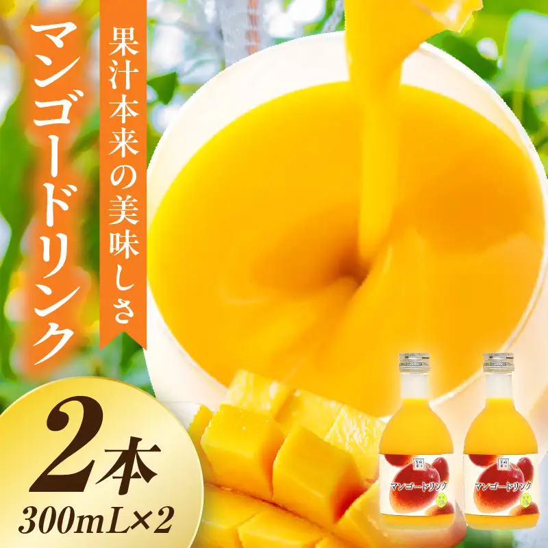 あふれる果実感！ハーフボトル マンゴードリンク 2本セット(300ml×2本)_K021-025